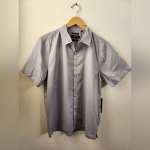 Kenneth Cole Short Sleeve Slim‎ Fit Button-down Techni-cole Lightweight Medium